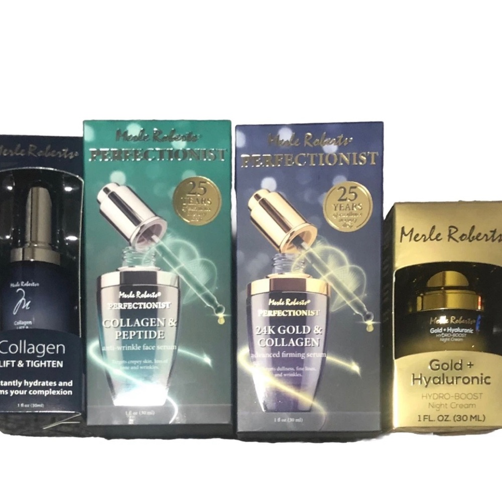 Merle Roberts Perfectionist 24K Gold Collagen Serums, Creams & Lift Firm (Set 4)
